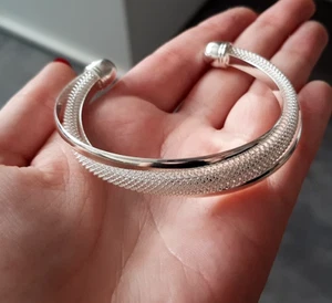 EDLES Armband 925 SILBER massiv Armkette Ring dünner ARMREIF Armzange Zirkonia - Bild 1 von 6