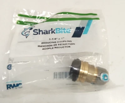 SharkBite UXL013528 1-1/4" x 1" Brass Reducing Coupling Push-To-Connect - Image 1 of 4
