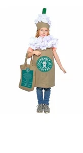 Dress Up pretend Unisex Halloween Coffee Cappuccino Latte Costume Size 8-10 3 Pc - Picture 1 of 6