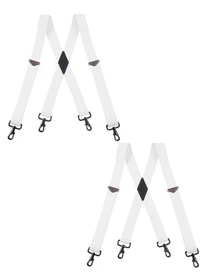 Buyless Moda Paquete de 2 Tirantes Hombres 48" Correas Ajustables 1 1/4" - X Gancho Negro Foto 1 de 4