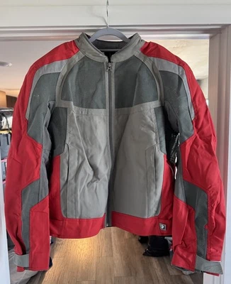 宝马 Motorrad AirFlow 摩托车夹克 – 58 码 – 全新带标签 – 红色/灰色 — 第 1/4 张图片