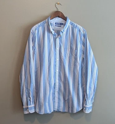 Nautica Size XL Mens Dress Shirt Button Down Blue Stripe Stretch Extra Large - Image 1 of 3