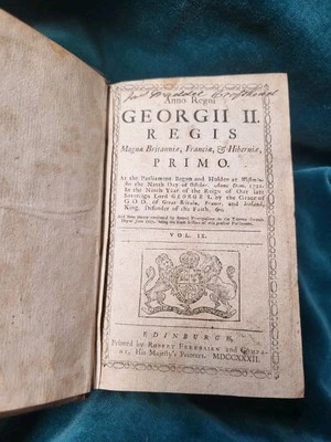 1730 18th Century antique Law Book King George ii Alcohol tax roads mutiny - Image 1 of 4