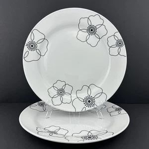 Placas Cargador Flores Pier 1 MOD PÉTALO Línea Negra (2) Plato de Servicio COMO NUEVO Estado - Imagen 1 de 21