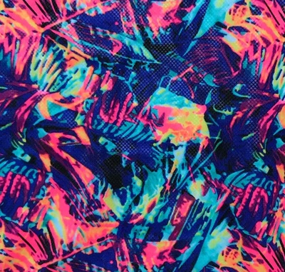 Polyester Fabric Spandex Material, Colorful Striped Design - 18 X 58 inches - Image 1 of 4