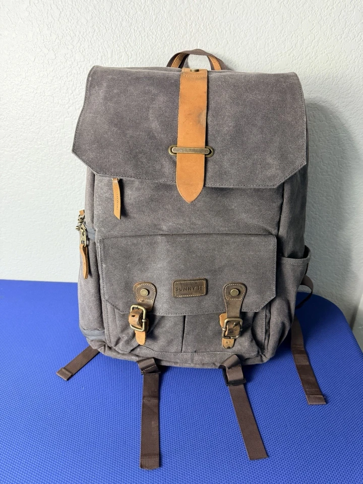 SUNNY 16 Bolsa para Cámara Mochila Voyager DSLR Impermeable Lona Encerada y Cuero USB Foto 1 de 4