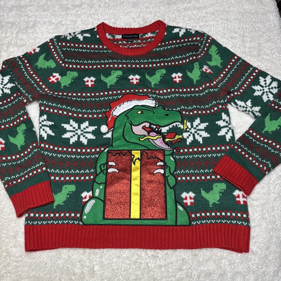 Mujer Blizzard Bay Feo Navidad Suéter Dinosaurios Talla M Foto 1 de 4
