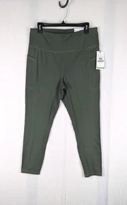 NWT Gaiam Highrise Yoga Leggings Pants Women's Size XL Olive Green Pockets - Picture 1 of 16
