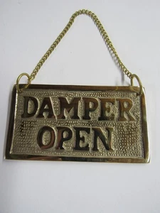 Nuevo letrero amortiguador chimenea colgante abierto/cerrado de 2 lados de latón macizo envío gratuito - Imagen 1 de 2