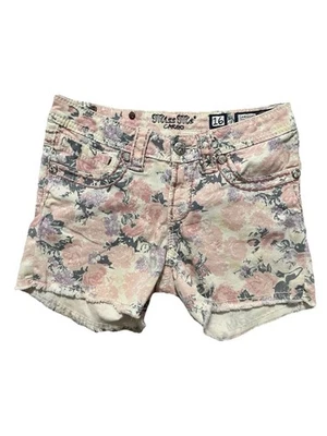 Pantalones Cortos Miss Me Niñas Tween Floral Rosa Carga Joyas Talla 16 Foto 1 de 4