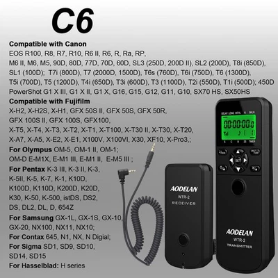 Wireless Timer Remote Camera Shutter Release For Canon R100 R8 R7 R10 R G12 G11  - Image 1 of 4