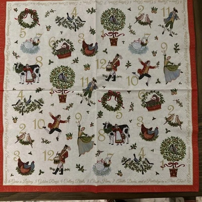 Servilletas Caspari “En el 12º Día de Navidad” – Juego de 20 – Envío Gratis Foto 1 de 3
