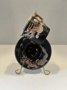 Tazza e piattino miniatura Mid Century Moriage Fairyland China Dragonware Giappone - Foto 1 di 12