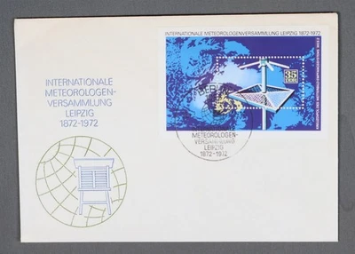 MayfairStamps Germany 1972 Meteorological Satellite Leipzig Souvenir Sheet Cover - Image 1 of 2
