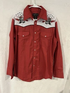High Noon Shirt Mens M Western Pearl Snap Embroidered Horse Long Sleeve West - Picture 1 of 8