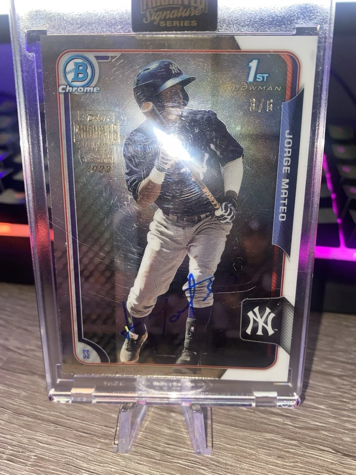 Jorge Mateo 2015 Bowman Chrome 1st Year Auto #/6 Topps Archives Signature Series - Image 1 of 1