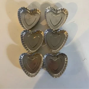 Set 6 stampi per gelatina cuore alluminio vintage misura 3”x3,5” - Foto 1 di 7