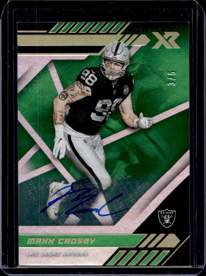 2020 Panini XR Maxx Crosby Auto Green #3/5 Raiders - Image 1 of 2