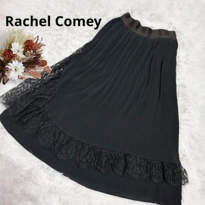 Falda acampanada plisada negra de encaje Rachel Comey M Foto 1 de 4