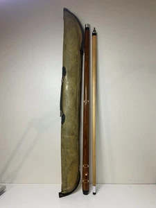 Vintage Dufferin Pool Cue Stick 20 oz 58” Red Maple Leaf 2 piece w/ Case - Picture 1 of 11