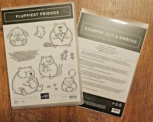Stampin Up FLUFFIEST FRIENDS & Coordinating DIES Bär Hase Biber Vogel Rentner - Bild 1 von 3