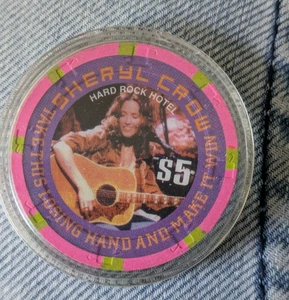 Sheryl Crow $5 Casino Chip Hard Rock Hotel Las Vegas NV - Picture 1 of 3