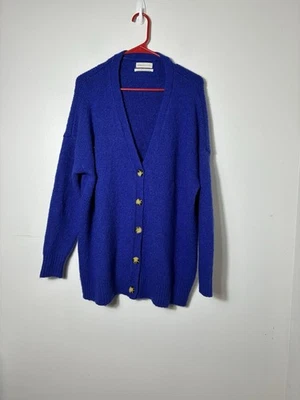 Cárdigan Suéter Urban Outfitters Azul Tejido Botón Frontal Holgado Talla Grande M Foto 1 de 4