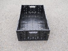 Plastic Stacking Crates Lugs Bins Baskets Folding Collapsible #1, 8"
