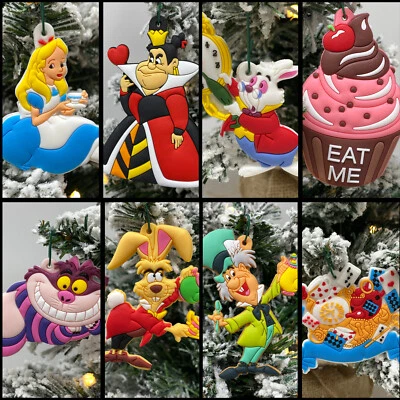 迪士尼爱丽丝梦游仙境圣诞装饰品-全新-8 件套 — 第 1/4 张图片