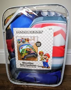 Nintendo Super Mario Kart Reversible Kids Microfiber Twin Comforter 64"x86" New - Picture 1 of 3