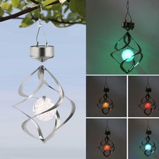Solar Powered Led Wind Chime Wind Spinner Windchime Outdoor Garden Courtyard Fts