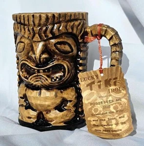 Vintage Lucky Tiki Idols Mug Coffee Cup New w/Tag Made in Japan Ceramic - Picture 1 of 1