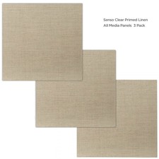 Senso 3x3" Multi-Media Clear Primed Linen Panels Pack of 3