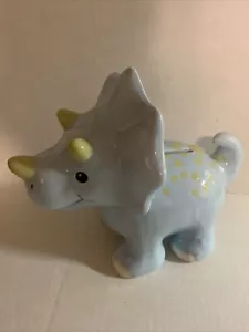 Hapinest Ceramic Dinosaur Triceratops Piggy Bank Boys - Picture 1 of 6