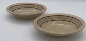 2 Buffalo China Pendleton 3 Stripe Sm. Oval Side Bowl Restaurant Ware 5.5" x 4" - Picture 1 of 7