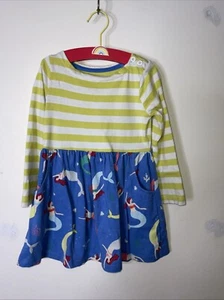 Mini Boden Girls Printed Tunic - Penzance Blue Mermaid Pockets Play 2-3 Yrs - Picture 1 of 6
