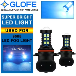 GLOFE 9145 9140 H10 LED Fog Driving Light Bulb 8000K Ice Blue 30SMD Projector x2 - Picture 1 of 7