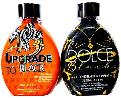 DOLCE Black Extreme Bronzer & Ed Hardy Upgrade To Black Tanning Bed Lotion - Image 1 of 2