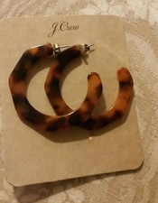 J. Crew Acetate Hoop Earrings Tortoise #Br6660