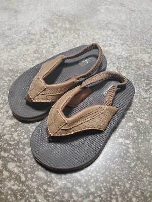 SANDALIA FLIP-FLOP AZUL ALETA Niños LIL ZEB Marrón - EE. UU. Talla 7 Foto 1 de 2