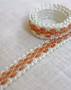 Borde de trenza de tela retro - 1,6 cm de ancho - tapicería vintage tejida en mod medio - Imagen 1 de 4
