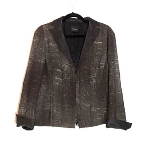 Akris Textured Blazer Jacket Art to Wear Size 12 Brown - Picture 1 of 11