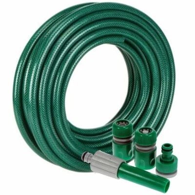15m Garden Water Hose Pipe Heavy Duty Spay Gun Nozzle Connector Set Outdoor - image 1 of 4