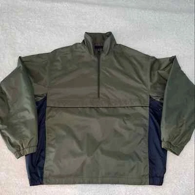 Dockers Golf Pullover Lined Windbreaker Jacket Size XL Green Blue Zippered Sport - Image 1 of 4