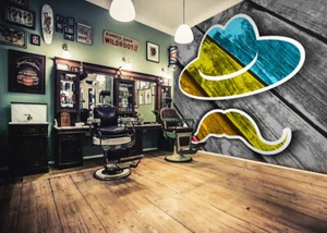 3D Farbe Bart H301 Haarschnitt Barber Shop Tapete Wandbild Selbstklebend Honey - Bild 1 von 12