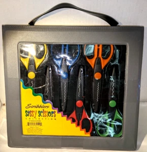 SCRIBBLERS Sassy Scissors Collection - Set of 6 Craft Scissors Scrapbooking New - Picture 1 of 6