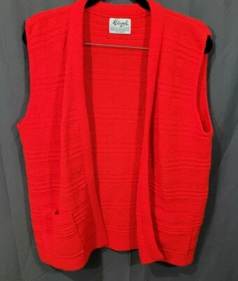  Milrank Sweater Vest with Pockets VintageNO Closure Adult Size Medium 70s Retro Foto 1 de 4