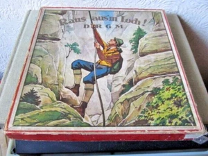 1920er RAUS AUS DEM LOCH ! D.R.G.M Brettspiel/Mühle/Dame Gebr. Güttler , Zittau - Bild 1 von 6