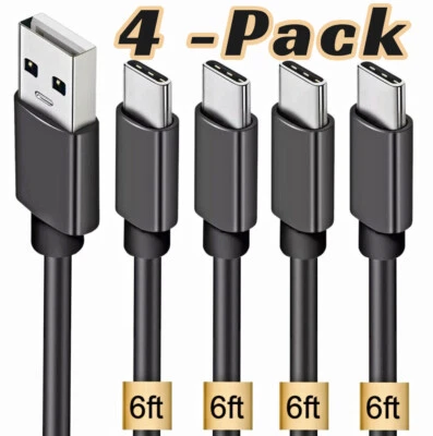 4Pack Samsung USB Cable Type C Fast Charger For Galaxy S9 S10 S20 Ultra Note 20 - Image 1 of 4