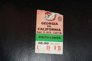 1976 CALIFORNIA AT GEORGIA COLLEGE FOOTBALL TICKET STUB - Picture 1 of 2